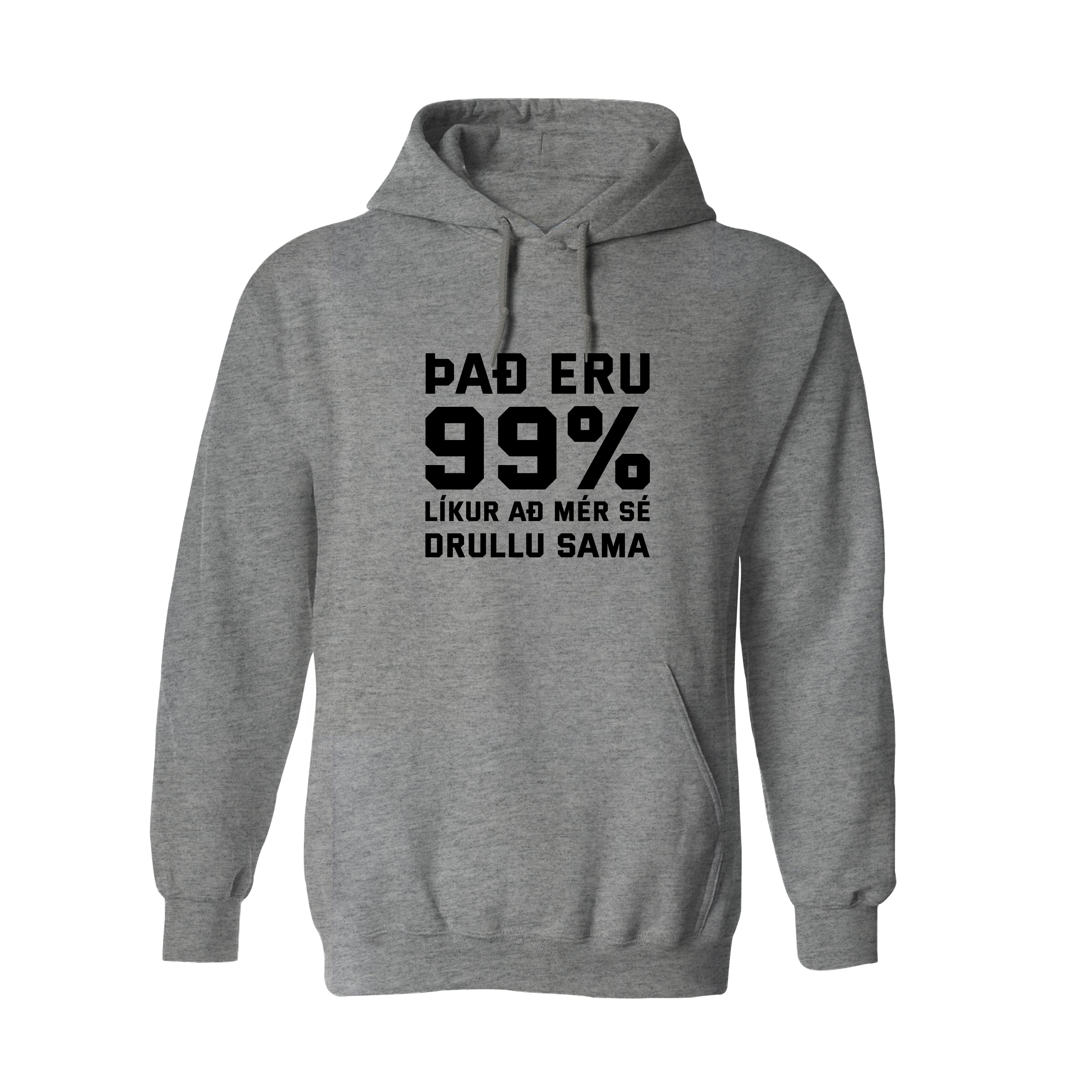 ÞAÐ ERU 99 - Hettupeysa - Grá