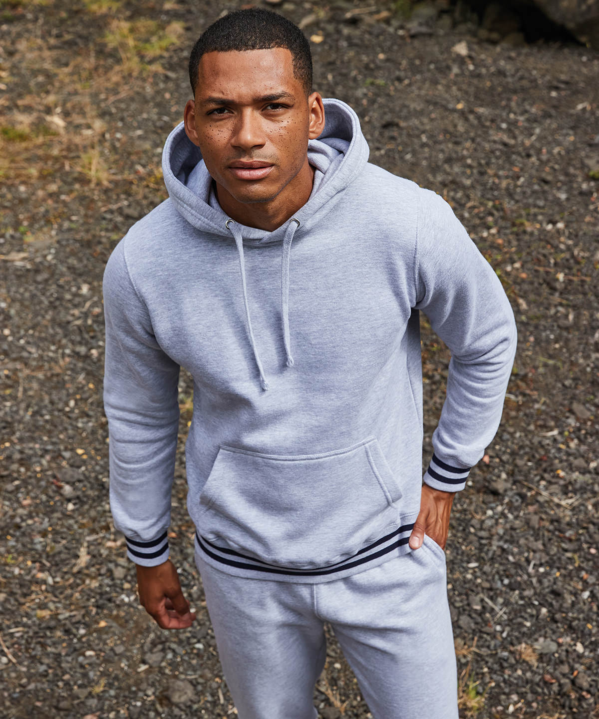 Hettupeysur - Hoodie With Striped Cuffs
