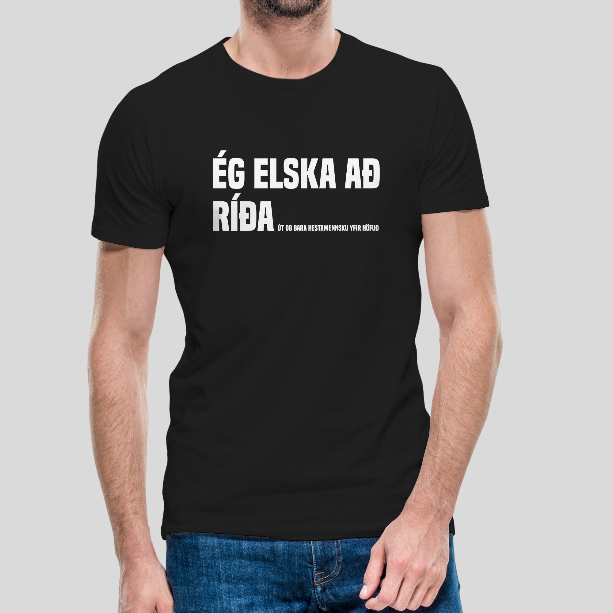 ÉG ELSKA AÐ RÍÐA - Svartur bolur