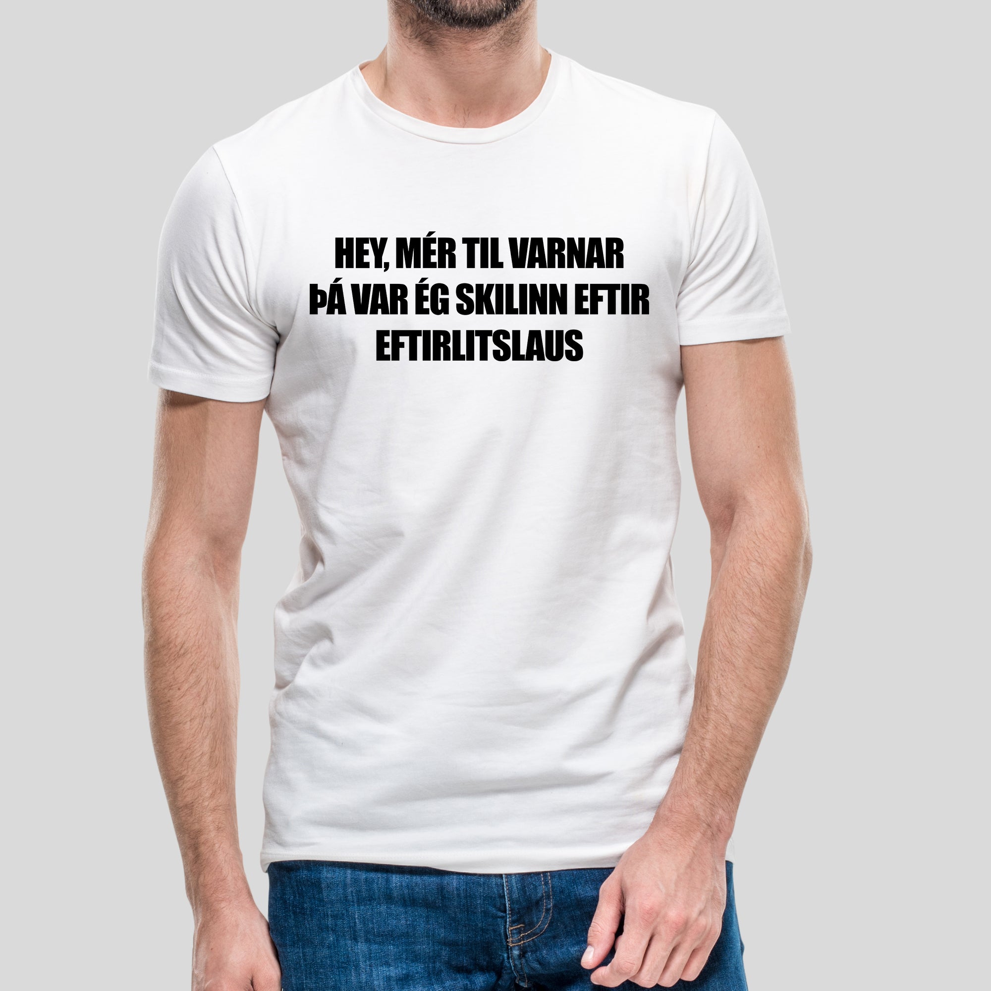 HEY MÉR TIL VARNAR - Hvítur bolur