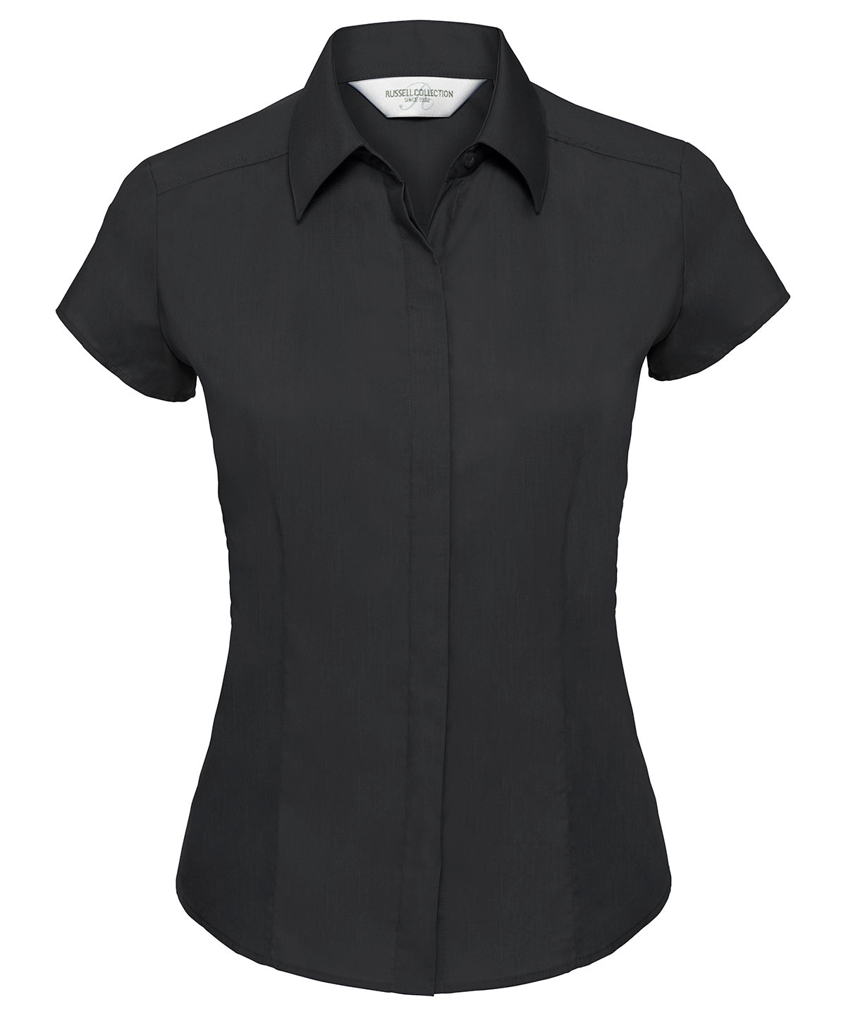 Bolir - Women's Cap Sleeve Polycotton Easycare Fitted Poplin Shirt