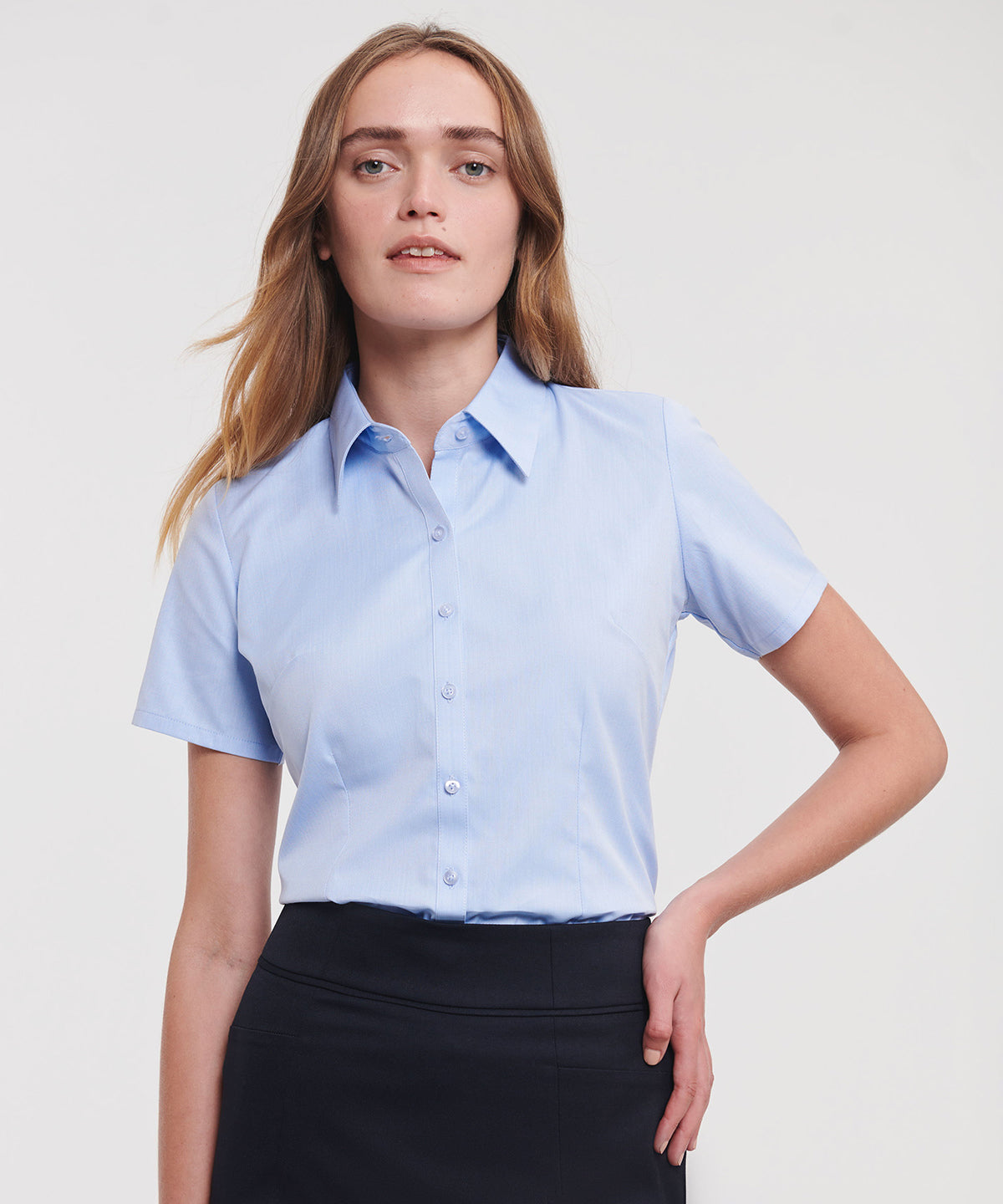 Bolir - Women's Short Sleeve Herringbone Shirt
