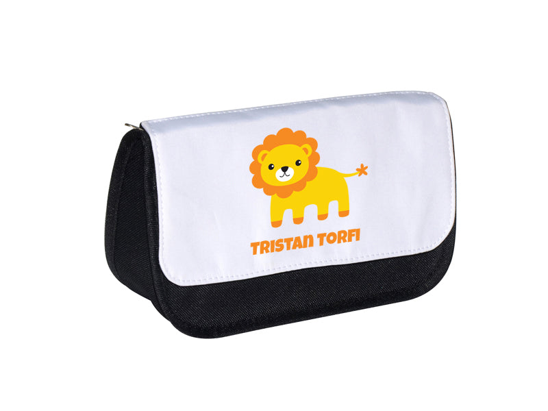 Pennaveski með ljóni og nafni barnsins