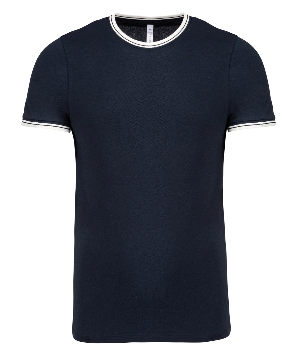 Stuttermabolir - Men's Piqué Knit Crew Neck T-shirt