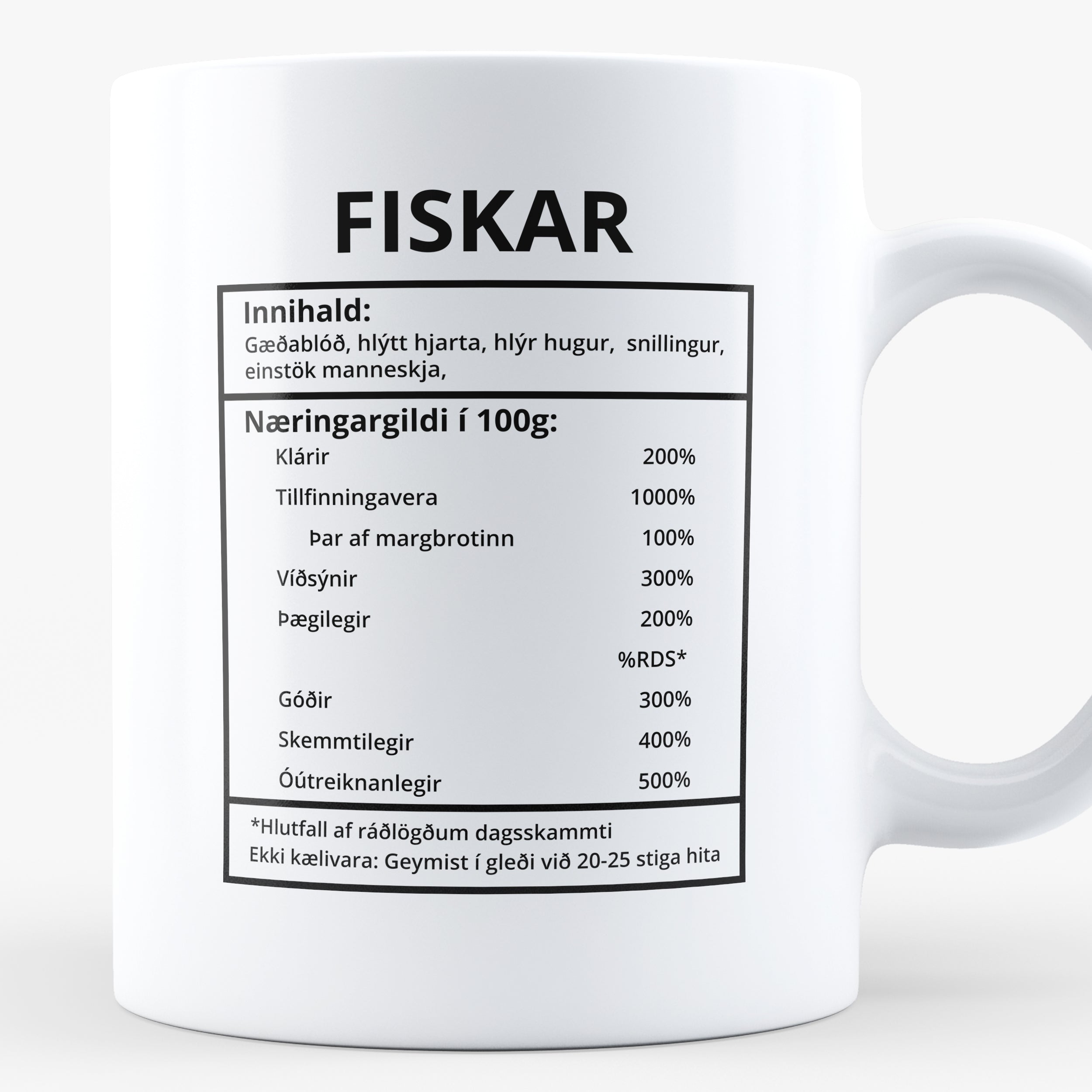 Fiskar innihaldslýsing - Bolli