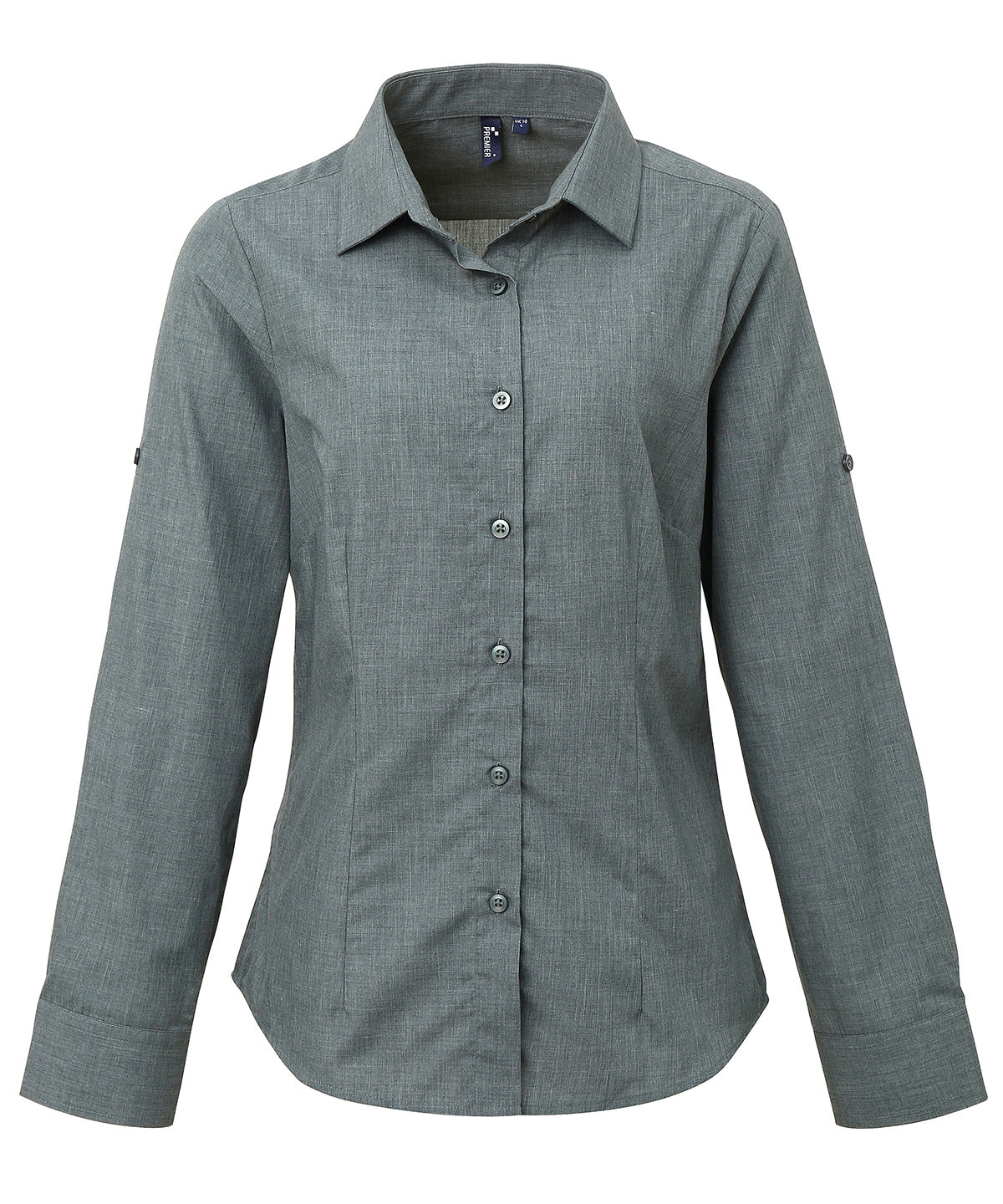 Bolir - Women's Poplin Cross-dye Roll Sleeve Shirt