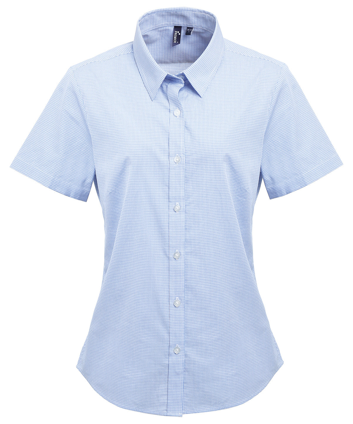Bolir - Women's Microcheck (Gingham) Short Sleeve Cotton Shirt