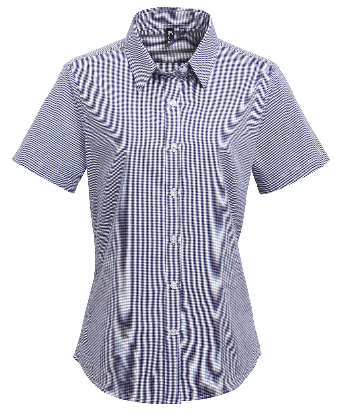 Bolir - Women's Microcheck (Gingham) Short Sleeve Cotton Shirt