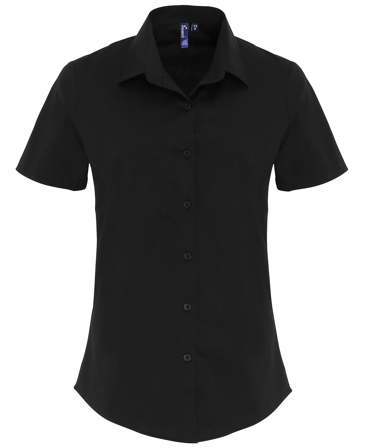Blússur - Women's Stretch Fit Cotton Poplin Short Sleeve Blouse