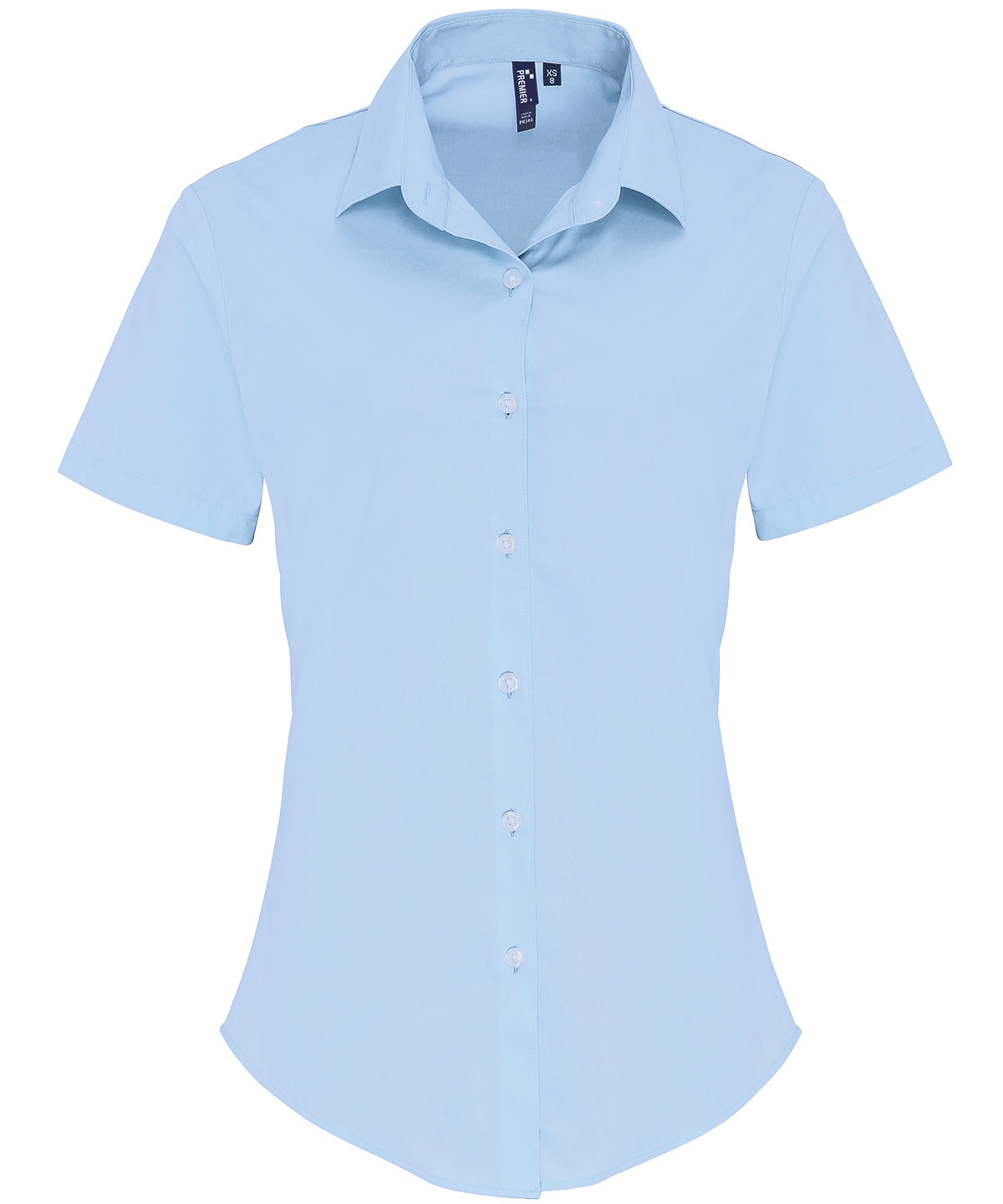 Blússur - Women's Stretch Fit Cotton Poplin Short Sleeve Blouse