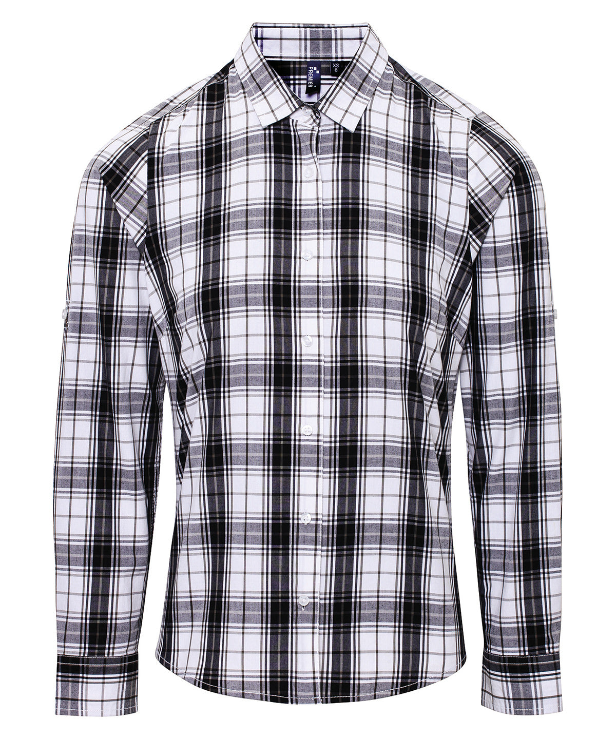 Bolir - Women's Ginmill Check Cotton Long Sleeve Shirt