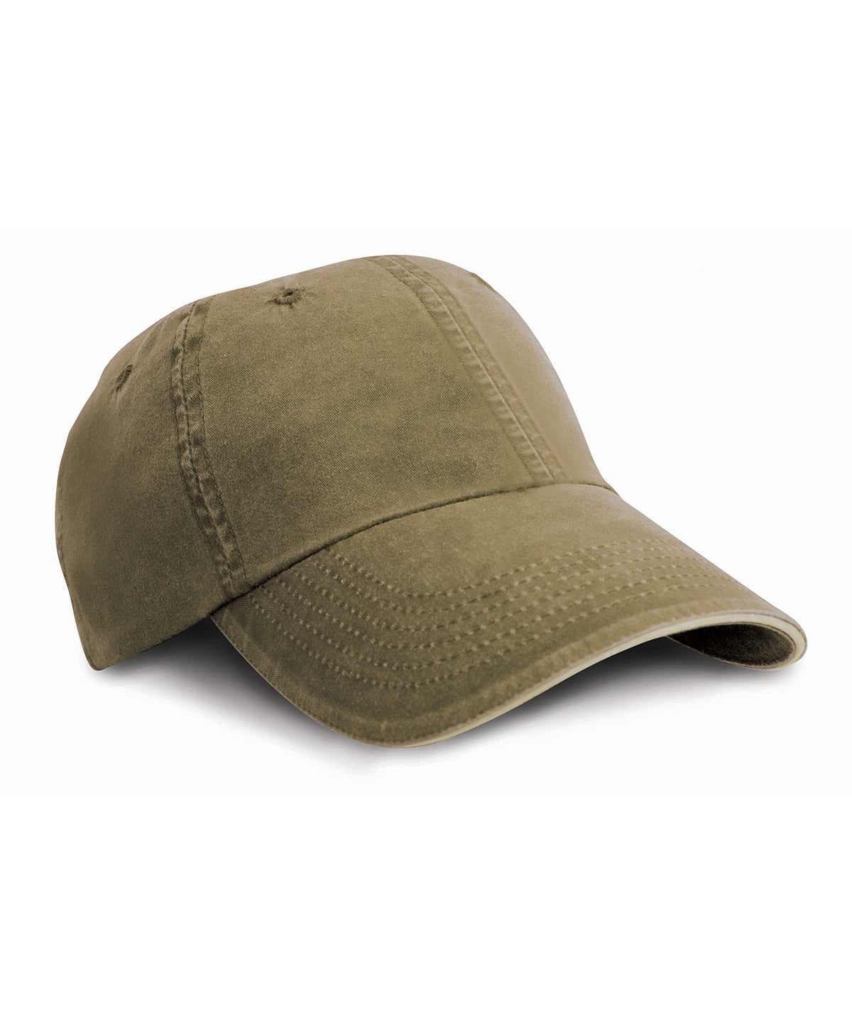 Húfur - Washed Fine Line Cotton Cap With Sandwich Peak