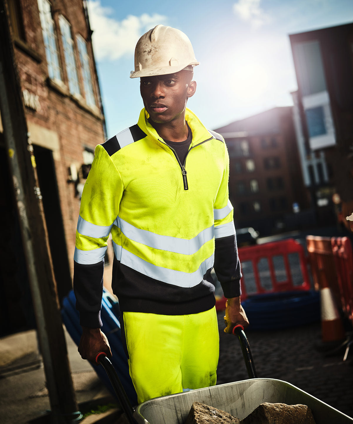 Háskólapeysur - Pro Hi-vis ¼-zip Sweatshirt