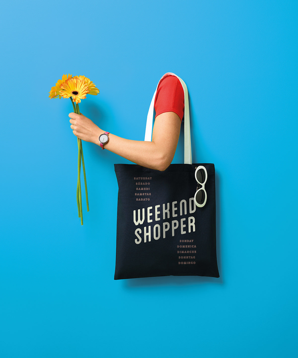 Töskur - Varsity Cotton Shopper Long Handle