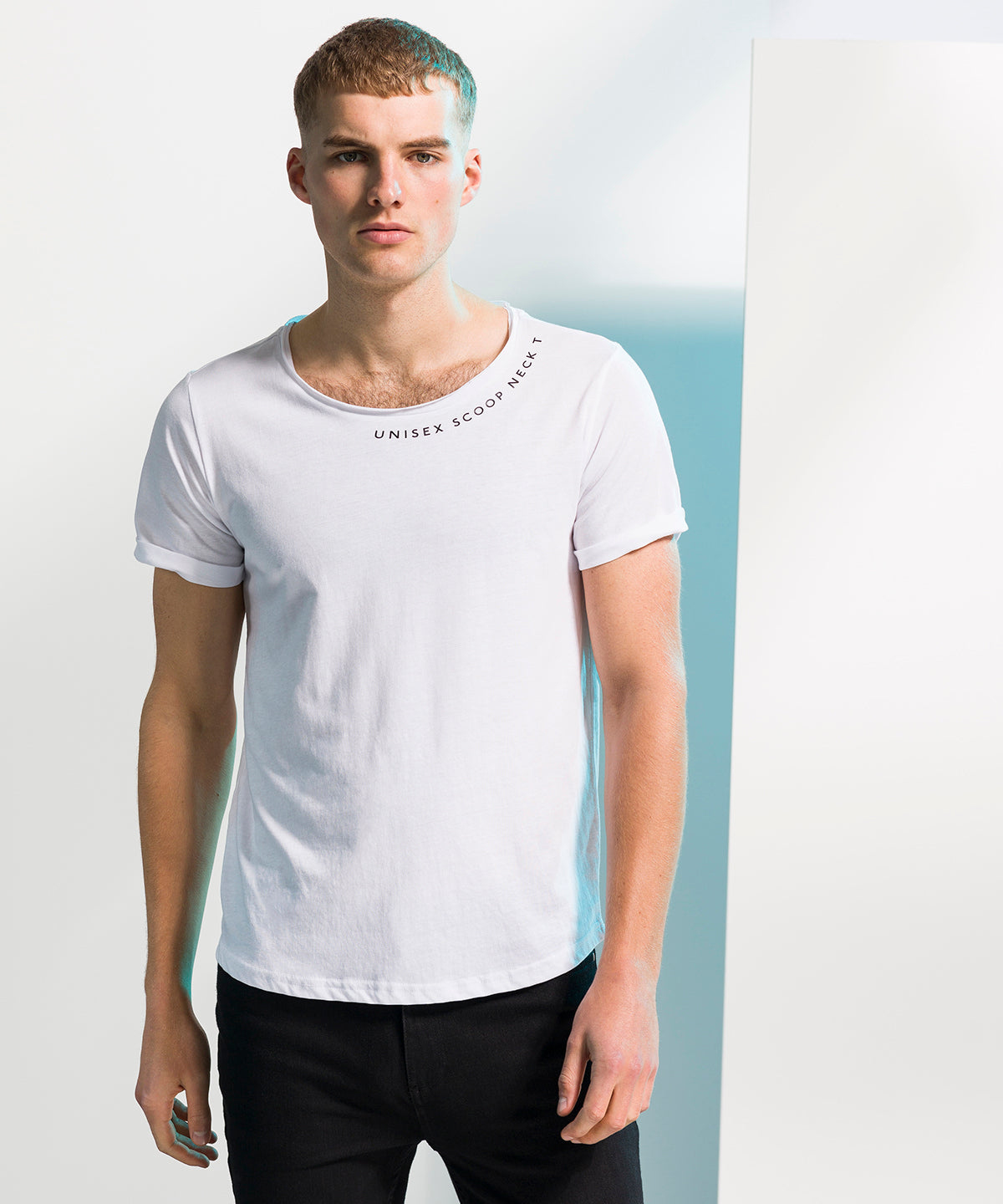 Stuttermabolir - Unisex Scoop Neck T