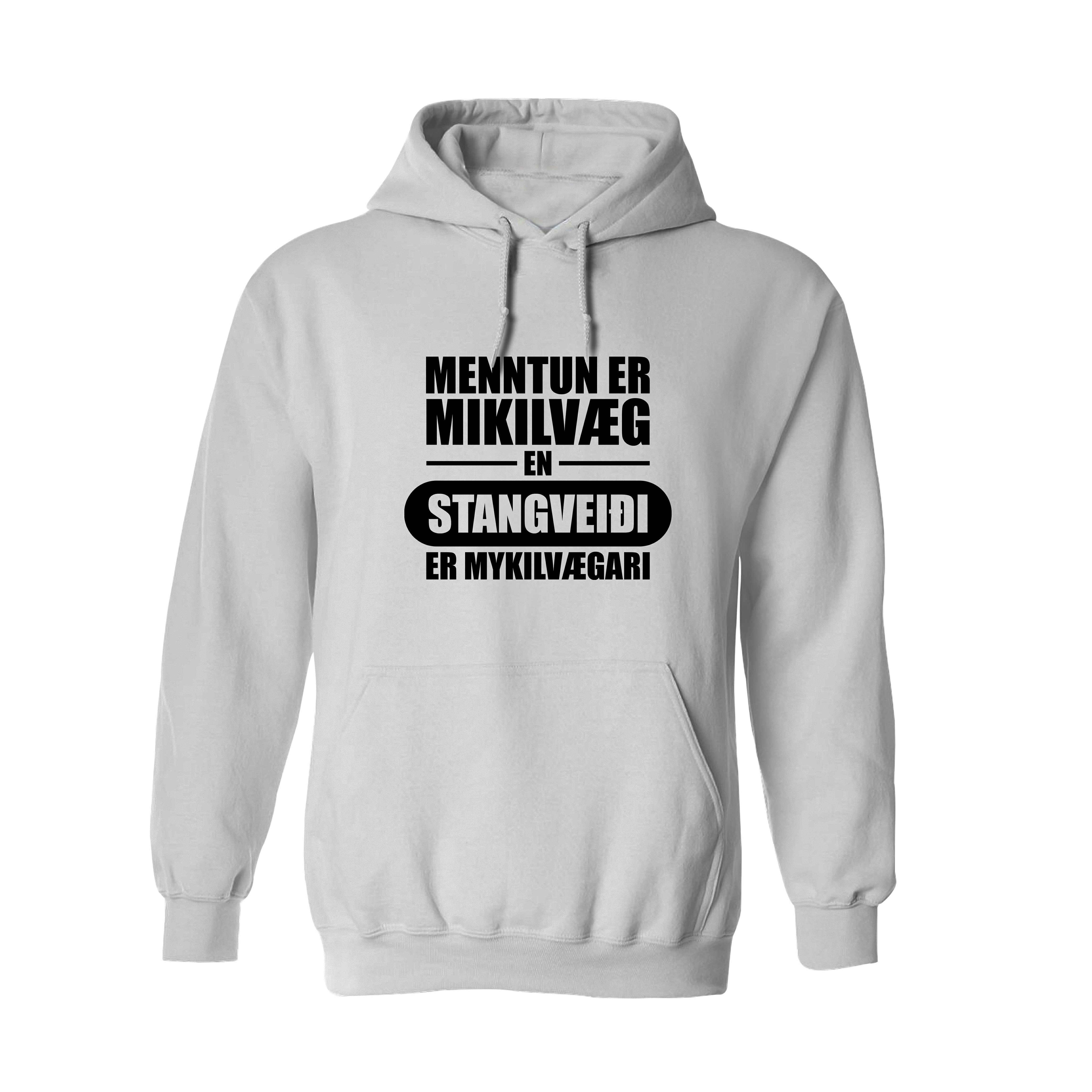 STANGVEIÐI - Hettupeysa - Hvít