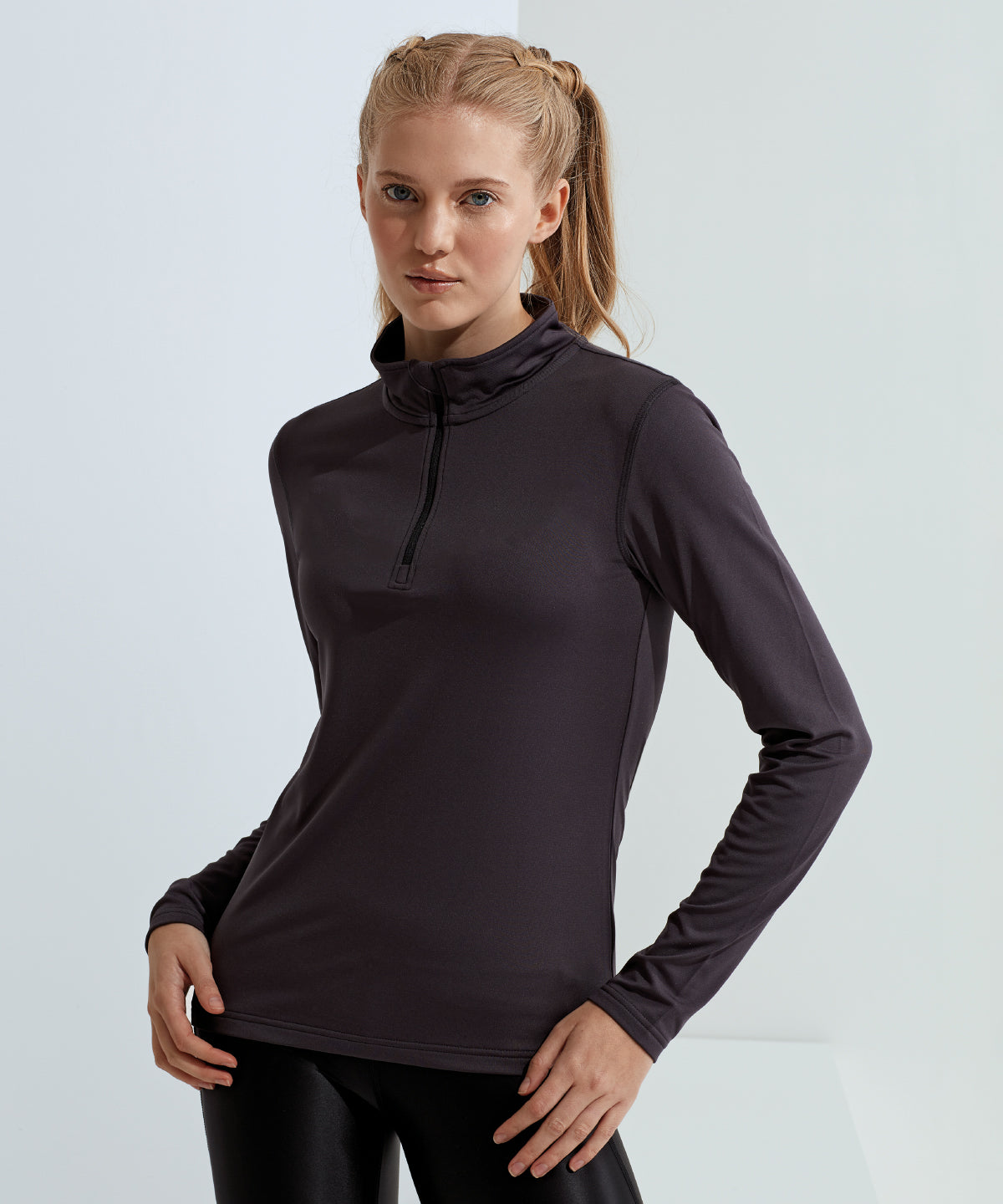 Íþróttatoppar - Women’s TriDri® Recycled Long Sleeve Brushed Back ¼ Zip Top