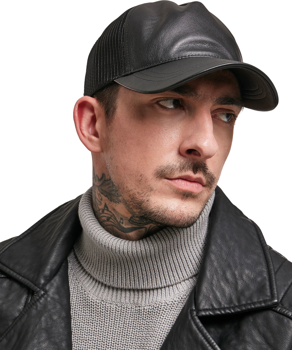 Húfur - Leather Trucker