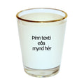 1,5oz skotglas (Hvítt og gyllt) - Hannaðu þitt eigið