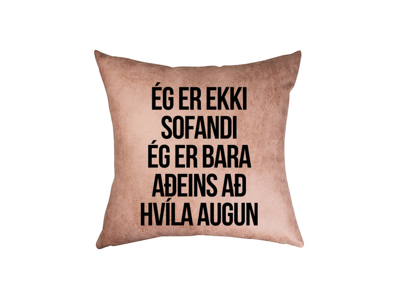 Ég er ekki sofandi - pleður púði