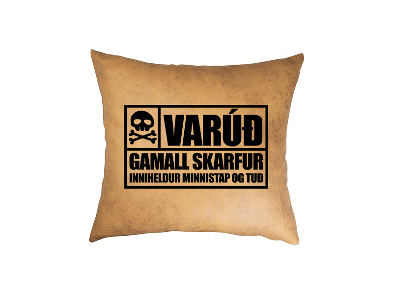 Varúð - pleður púði